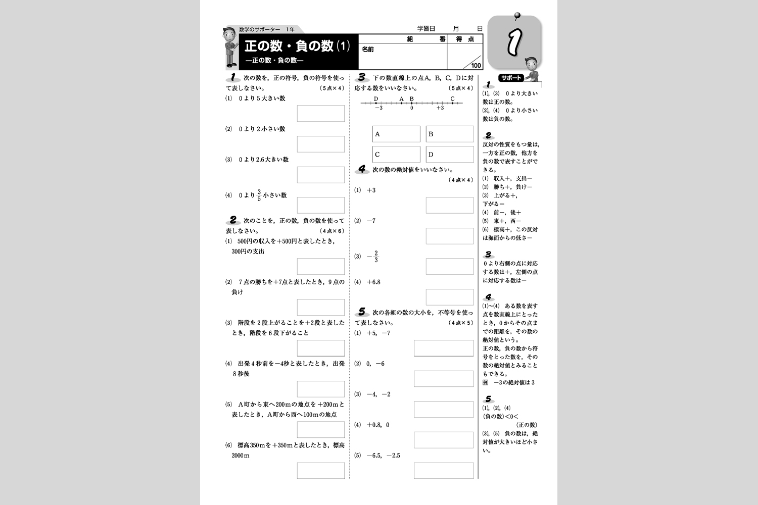 数学のサポーター 中学校教材 数学 テスト 株式会社正進社 教育図書教材の出版