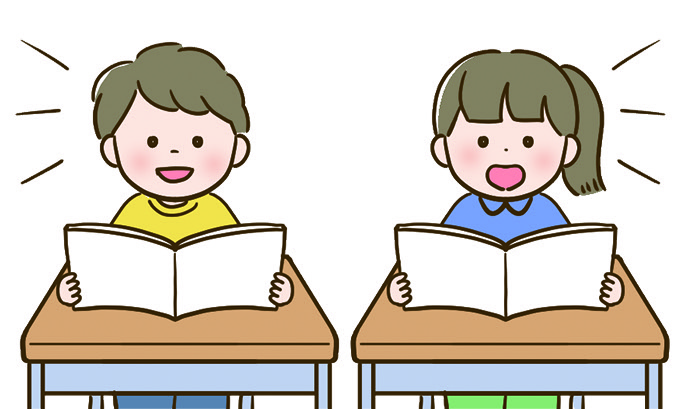 音読に取り組む子どもたち